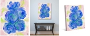 Creative Gallery Watercolor Peonies in Blue Abstract 20" x 16" Canvas Wall Art Print